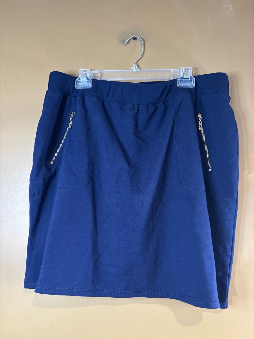 HC 954 Kim Gravel Skort Navy Blue Zip Front Pockets, Size XL